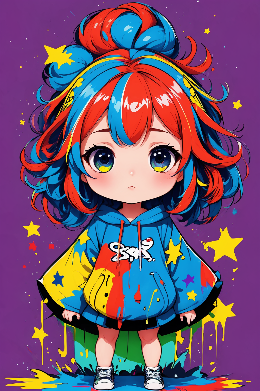 00428-1865383425-masterpiece,best quality,1girl,chibi,cute,big head,graffiti,Multicolored hair,Asymmetrical lob,Smock,tuya,Stars,symbols,splash,c.png